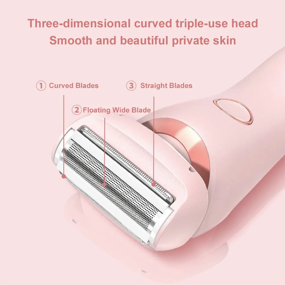 Portable Waterproof 2 In 1 Painless Shaving Knife Lady Private Part Hair Shaver Trimmer Epilator Bikini Trimmer Electric Razors