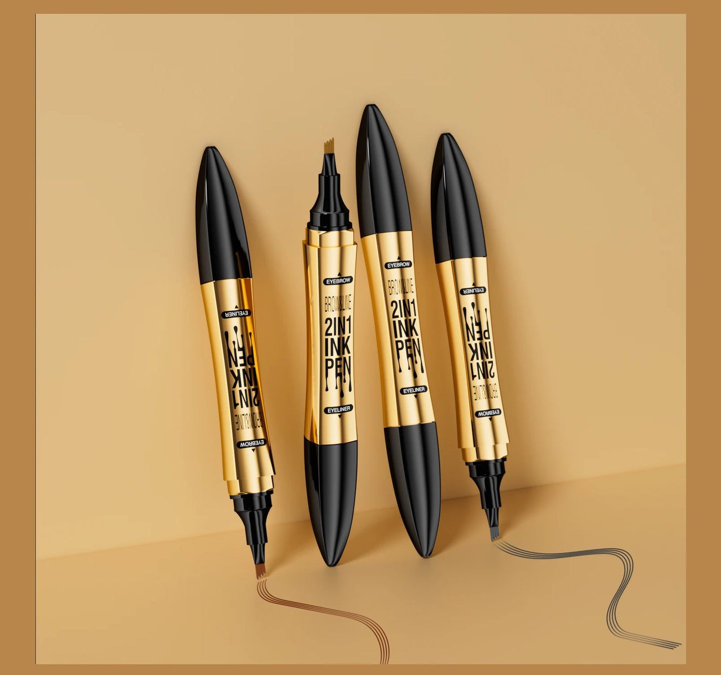 4 Point Eyebrow Pencil Waterproof Liquid Eyebrow Pen Eyeliner Makeup Long Lasting Brow Pen Black Eye Tattoo Cosmetics