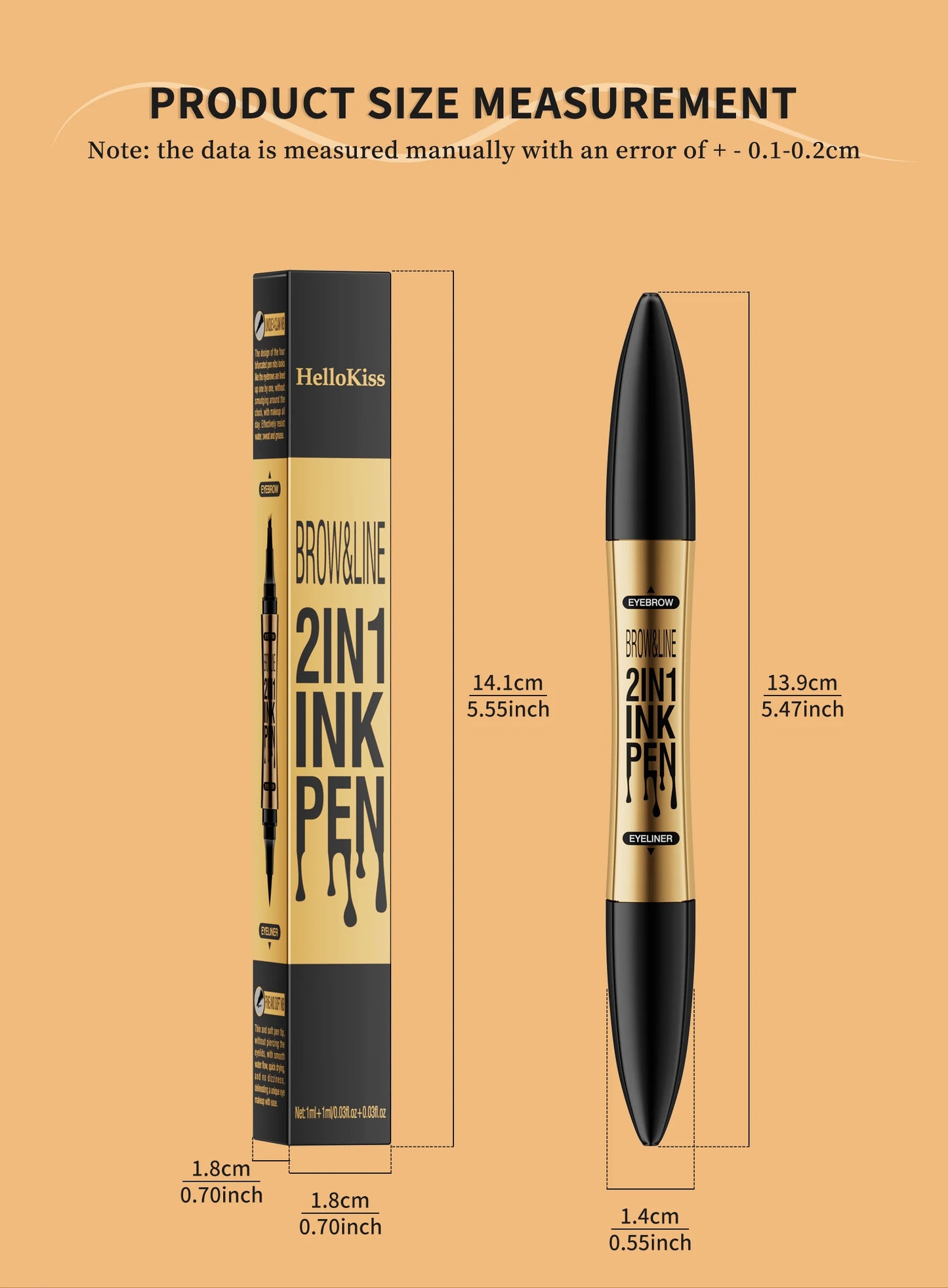 4 Point Eyebrow Pencil Waterproof Liquid Eyebrow Pen Eyeliner Makeup Long Lasting Brow Pen Black Eye Tattoo Cosmetics