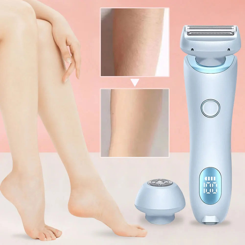 Portable Waterproof 2 In 1 Painless Shaving Knife Lady Private Part Hair Shaver Trimmer Epilator Bikini Trimmer Electric Razors