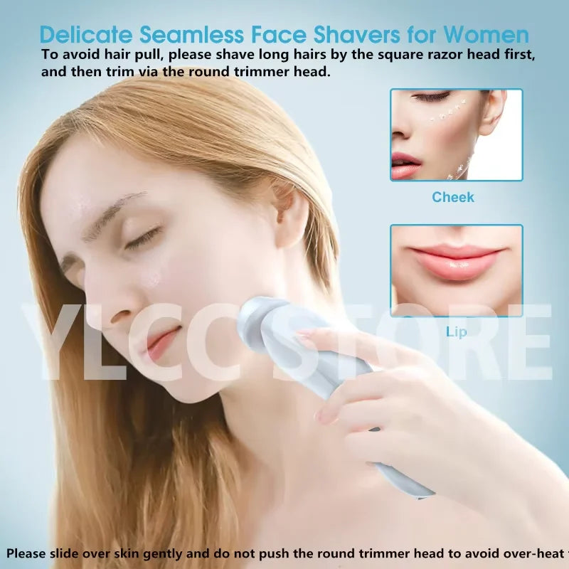 Portable Waterproof 2 In 1 Painless Shaving Knife Lady Private Part Hair Shaver Trimmer Epilator Bikini Trimmer Electric Razors