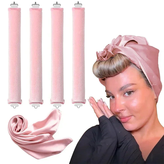💖 Heatless Curling Rod Set – Wake Up to Perfect Curls!