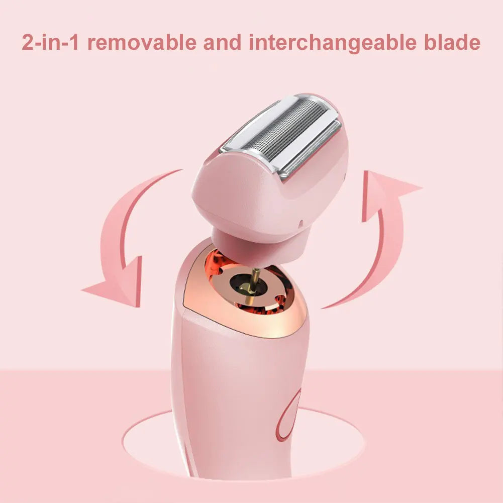 Portable Waterproof 2 In 1 Painless Shaving Knife Lady Private Part Hair Shaver Trimmer Epilator Bikini Trimmer Electric Razors